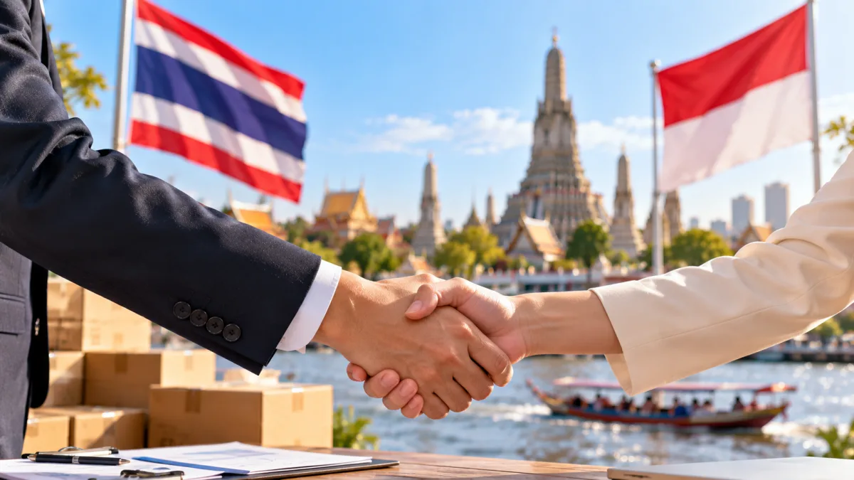 Ilustrasi Cetak Goal Bersama Persahabatan Bisnis Indonesia–Thailand lewat Peluang Impor